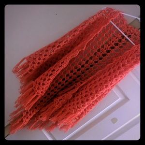 Knitted handmade hot pink shaw